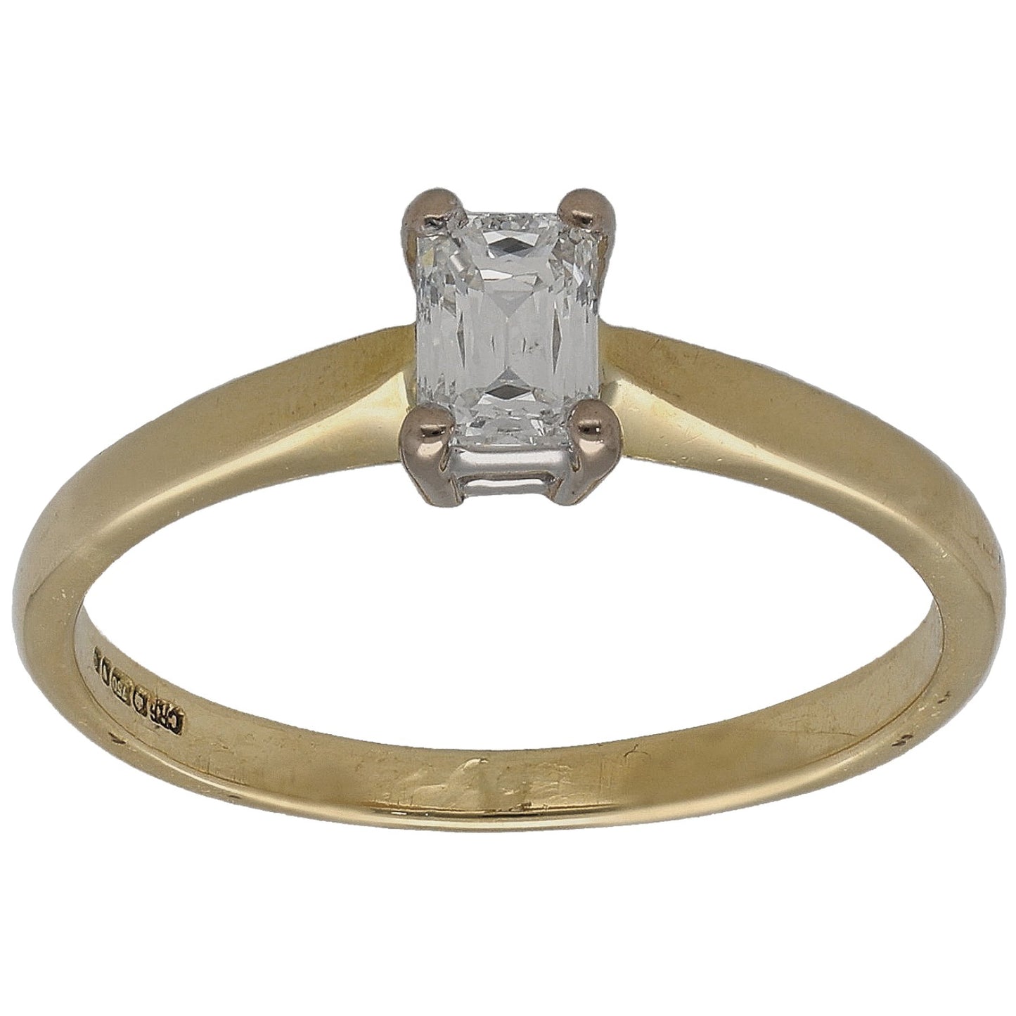 18ct Gold 0.45ct Diamond Solitaire Ring Size O