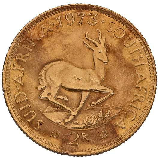 22ct Gold South Africa 2 Rand Coin 1973