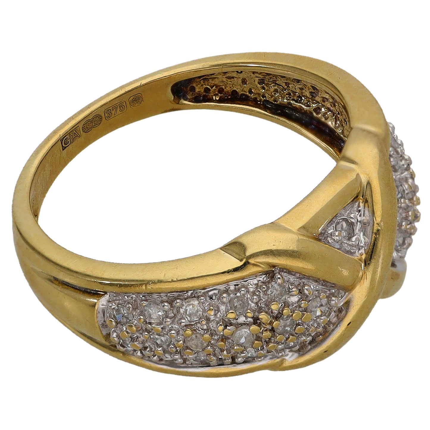 9ct Gold 0.16ct Diamond Dress/Cocktail Ring Size O
