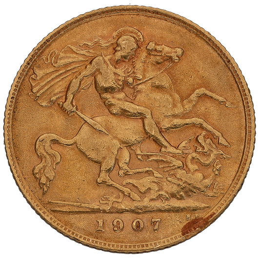 22ct Gold King Edward VII Half Sovereign Coin 1907