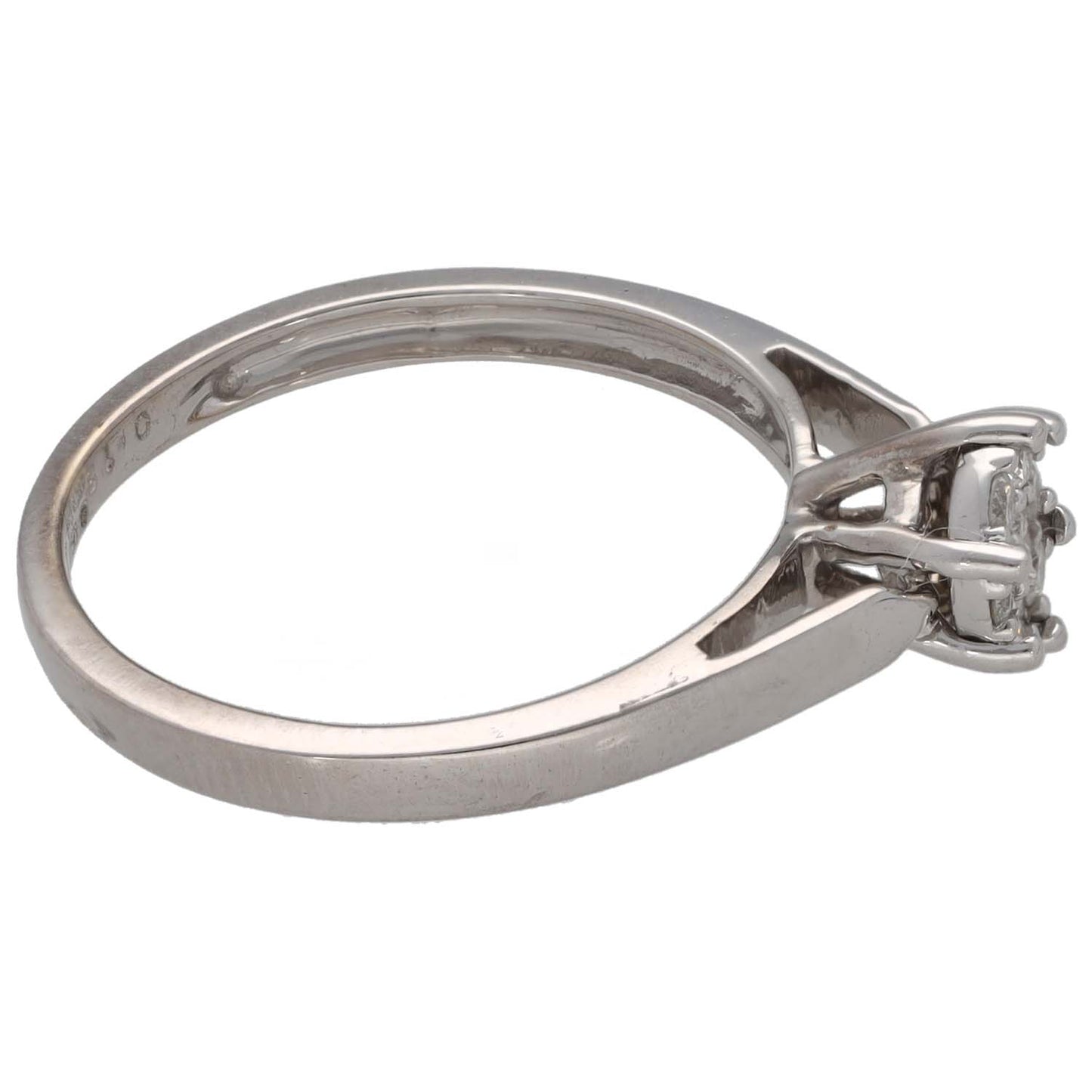 18ct White Gold 0.15ct Diamond Cluster Ring Size N