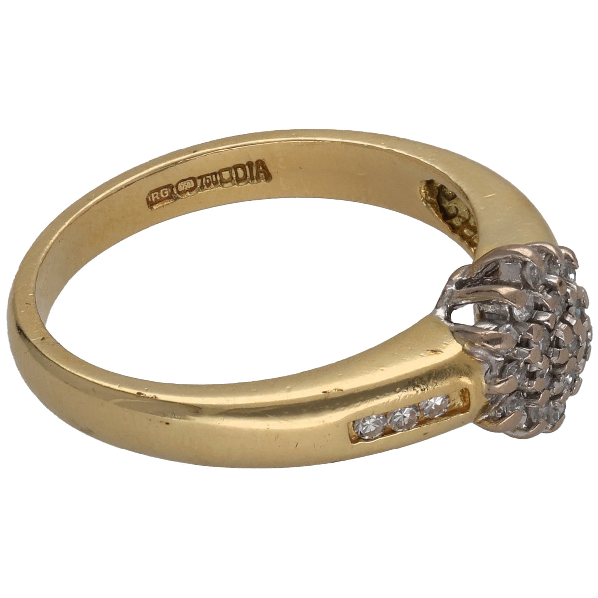 18ct Gold 0.125ct Diamond Dress/Cocktail Ring Size L
