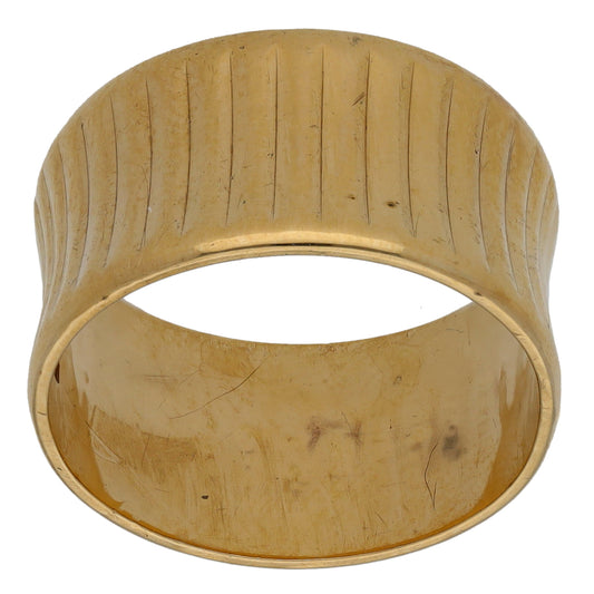 9ct Gold Patterned Wedding Ring Size L