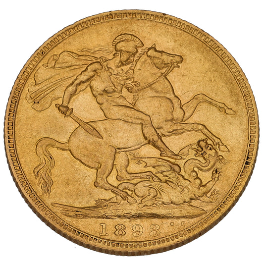 22ct Gold Queen Victoria Full Sovereign Coin 1893
