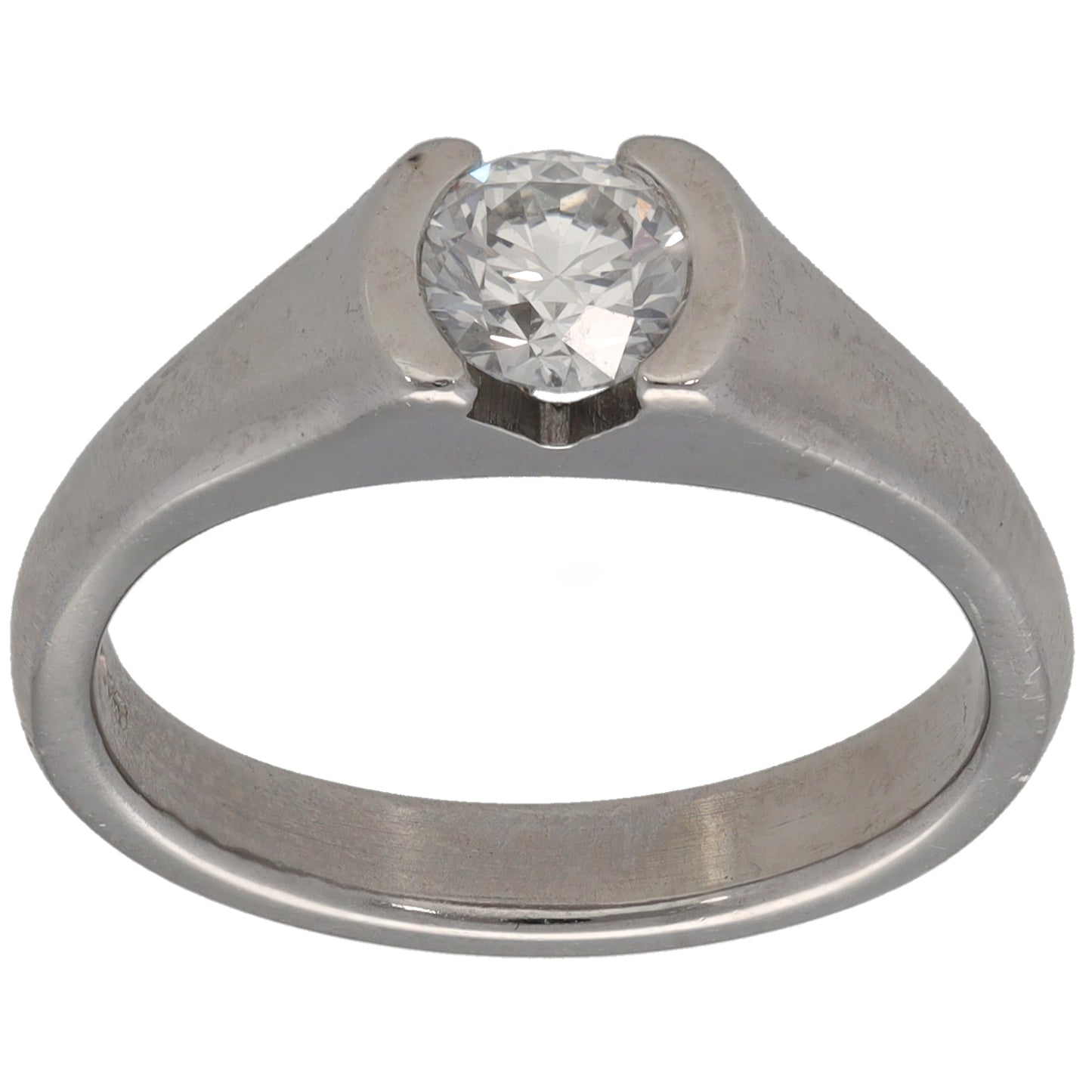 Platinum 0.56ct Diamond Solitaire Ring Size M