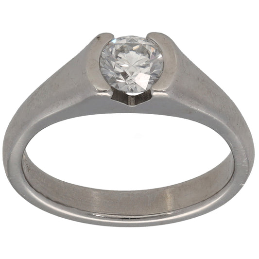Platinum 0.56ct Diamond Solitaire Ring Size M