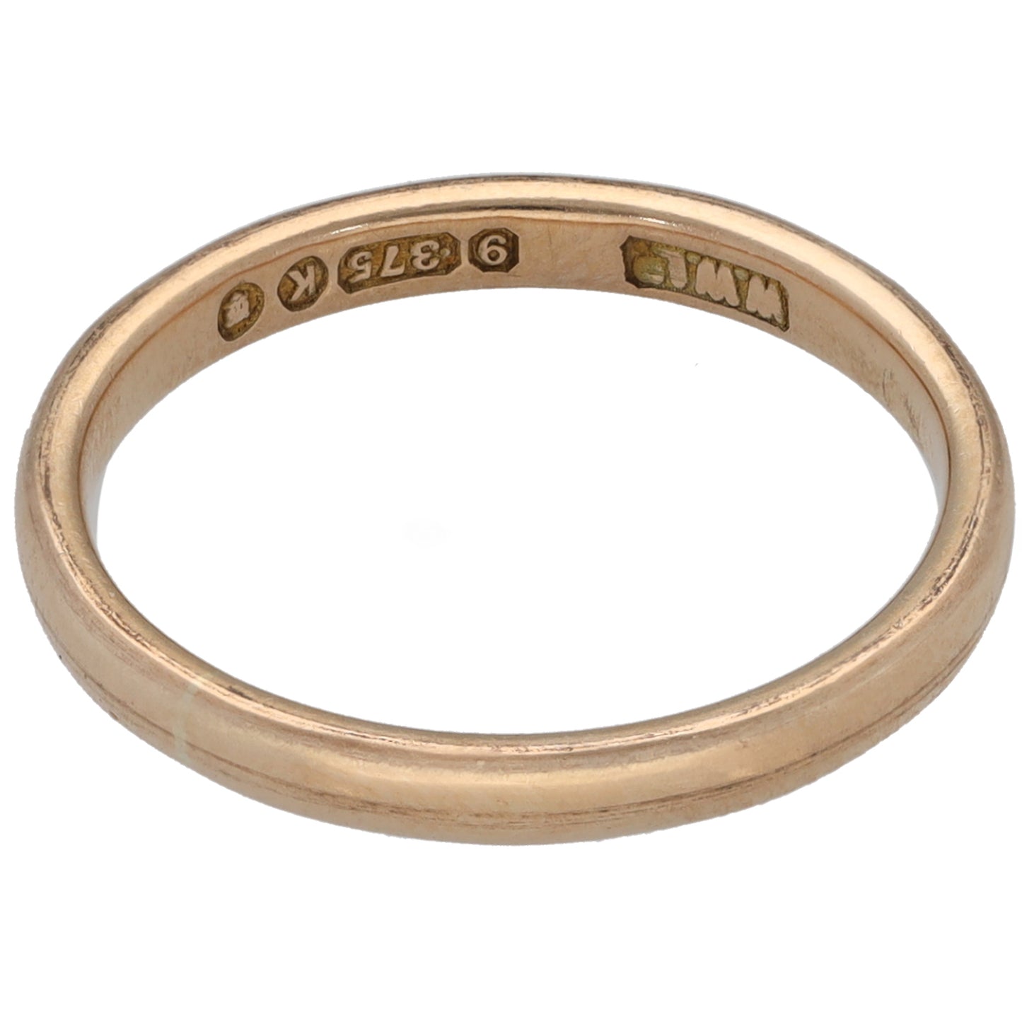 9ct Gold Plain Wedding Ring Size L