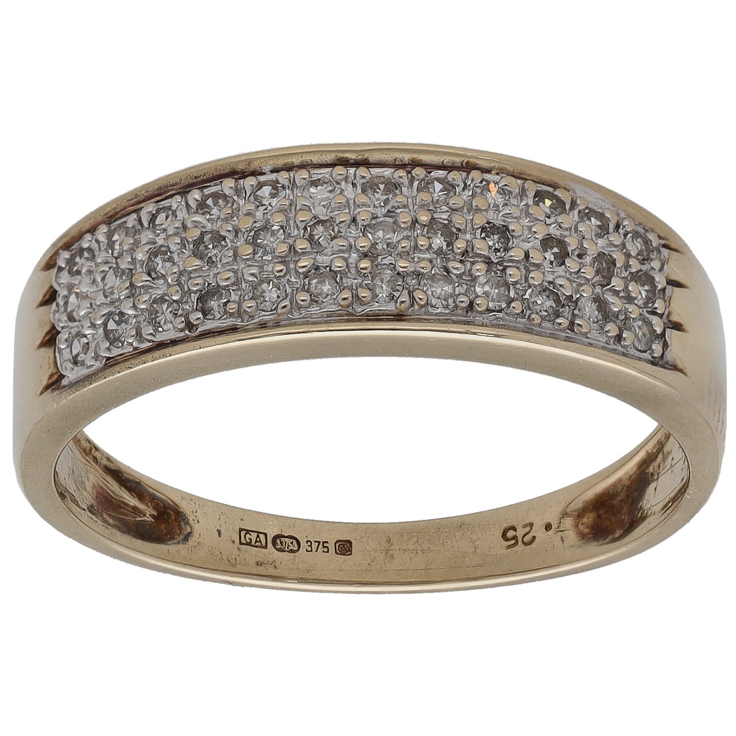 9ct Gold 0.25ct Diamond Dress/Cocktail Ring Size P