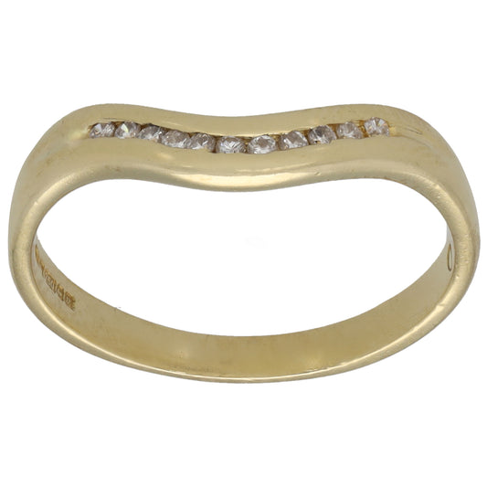 18ct Gold 0.11ct Diamond Wishbone Ring Size M