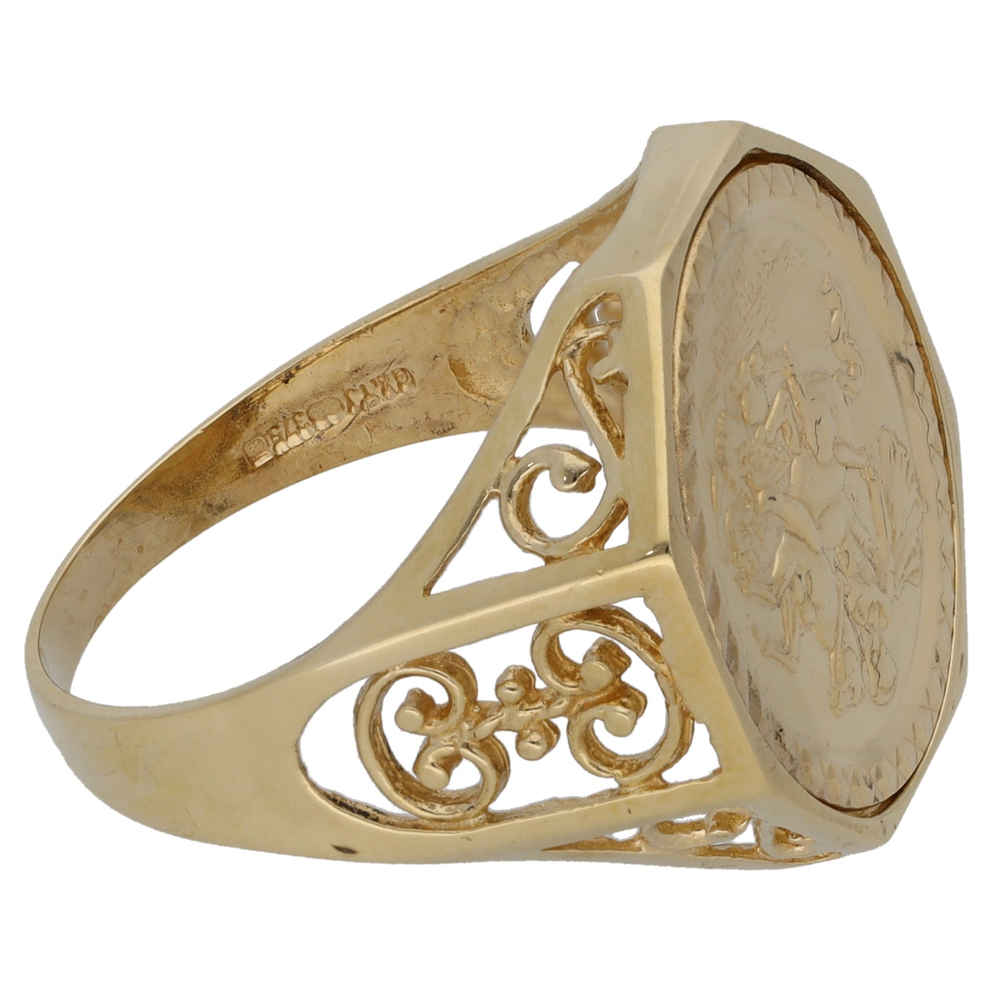 9ct Gold St George Ring Size S