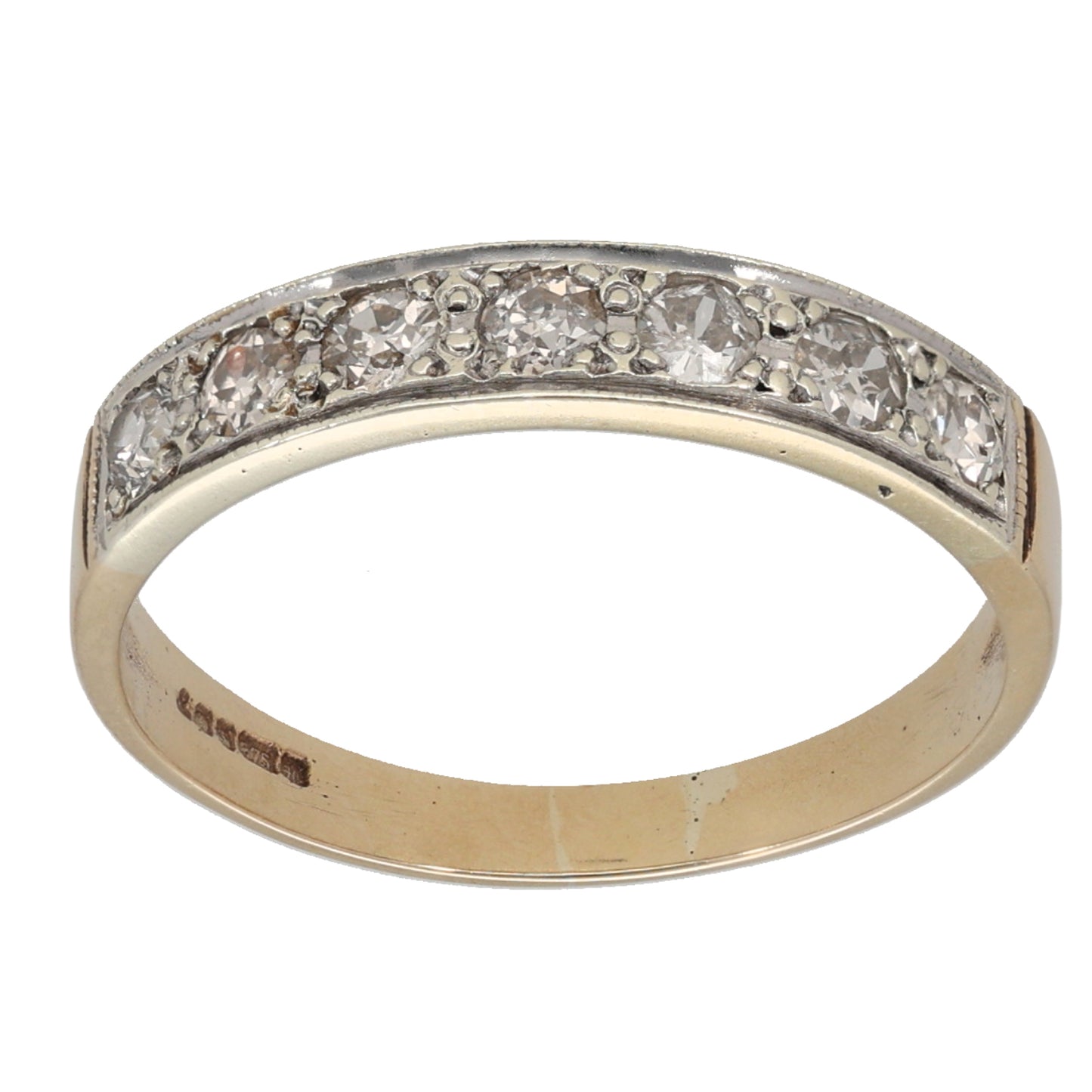 9ct Gold 0.49ct Diamond Half Eternity Ring Size O