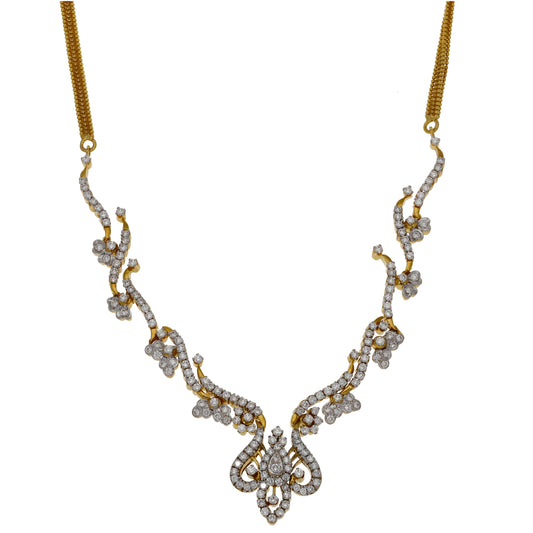 18ct Gold 3.71ct Diamond Fancy Necklace 15"