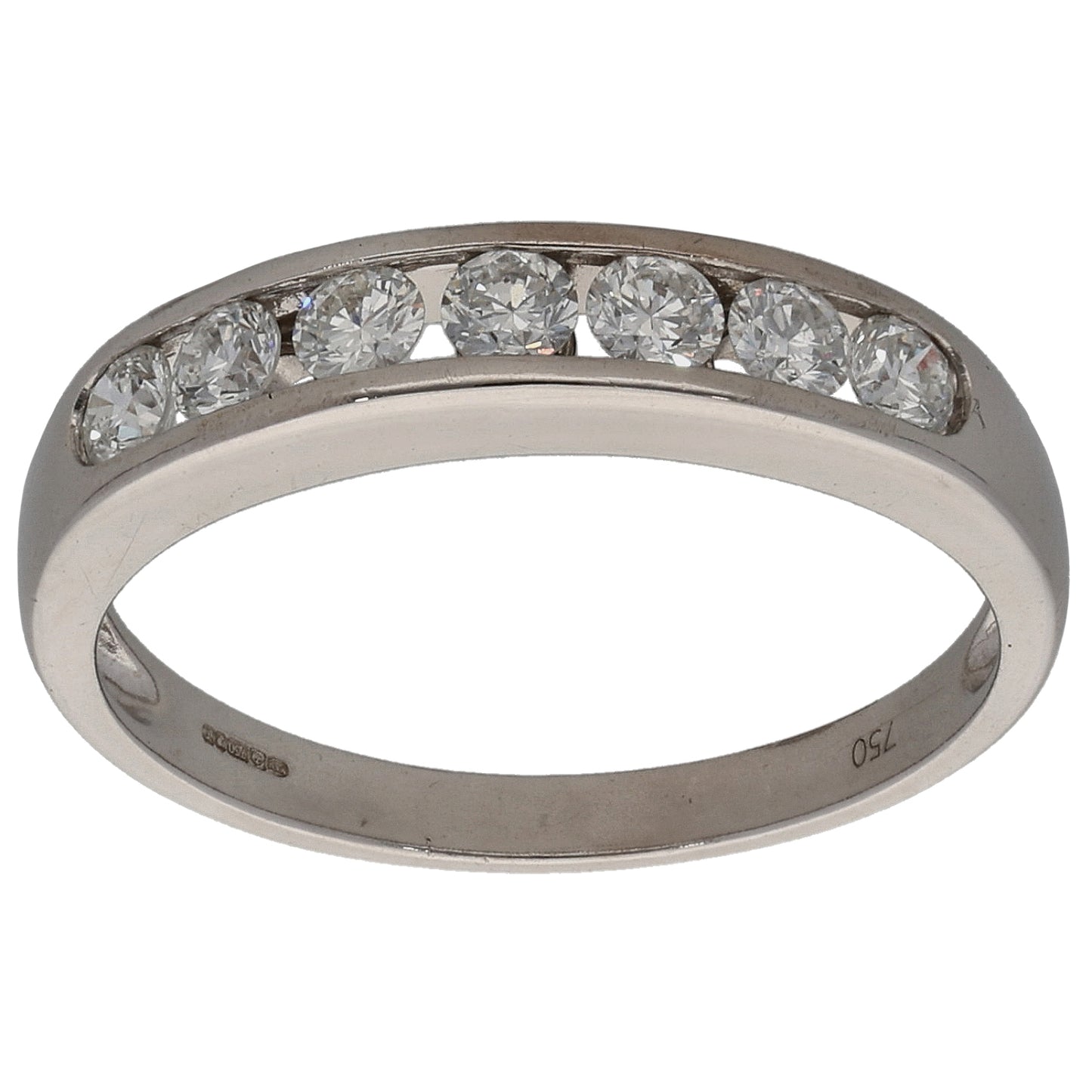 18ct White Gold 0.56ct Diamond Half Eternity Ring Size M