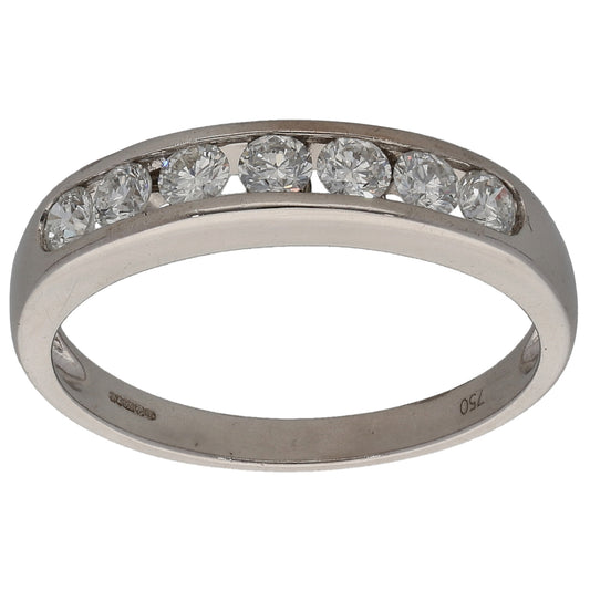 18ct White Gold 0.56ct Diamond Half Eternity Ring Size M