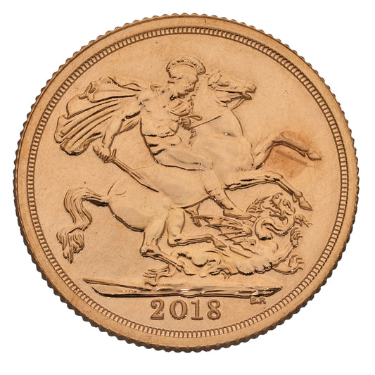 22ct Gold Queen Elizabeth II Full Sovereign Coin 2018