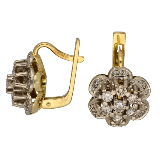 9ct Gold 1.40ct Diamond Cluster Earrings