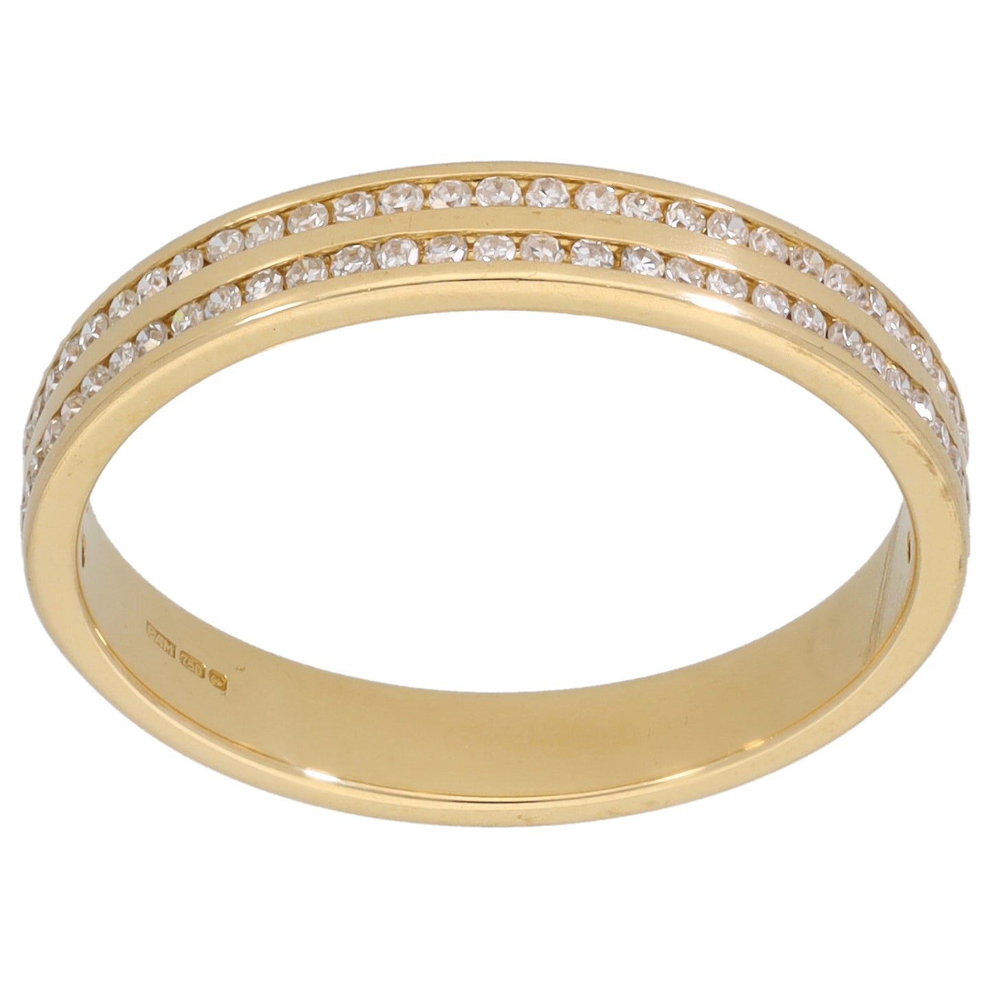 18ct Gold 0.33ct Diamond Half Eternity Ring Size Q
