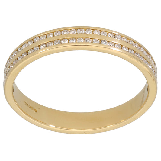 18ct Gold 0.33ct Diamond Half Eternity Ring Size Q