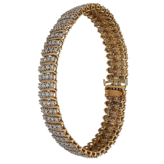 9ct Gold 4.08ct Diamond Fancy Stone Set Bracelet