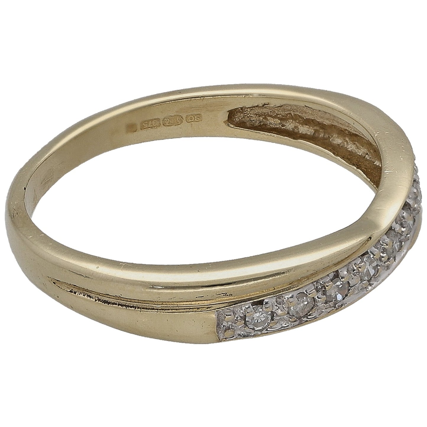 9ct Gold 0.09ct Diamond Half Eternity Ring Size L