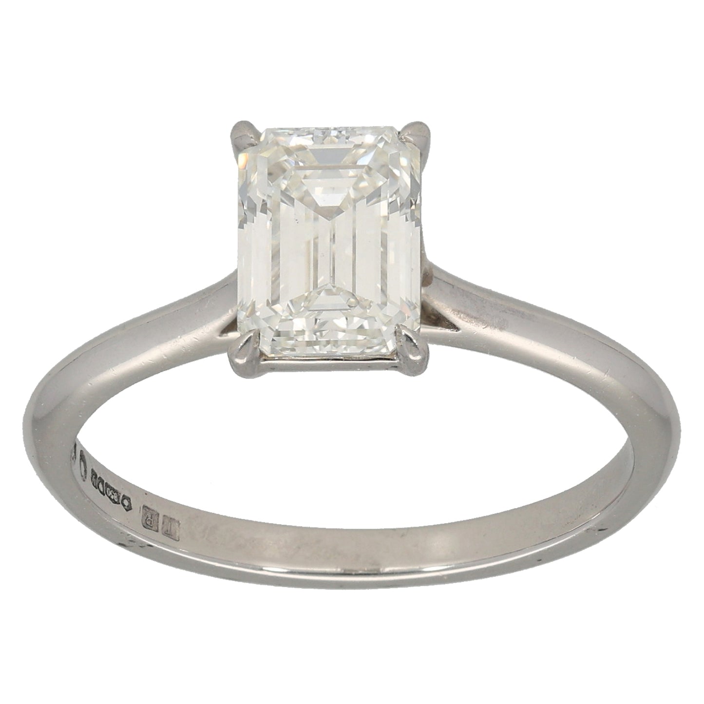 Platinum 2.23ct Diamond Solitaire Ring Size S