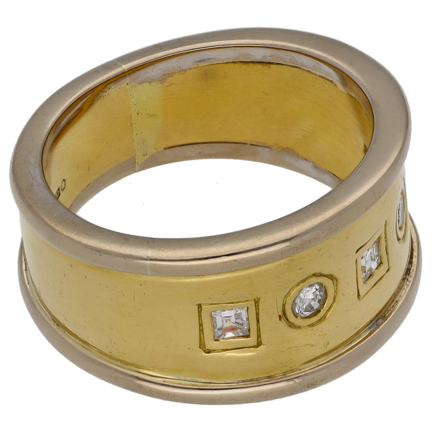 18ct Bi-Colour Gold 0.21ct Diamond Alternative Ring Size N