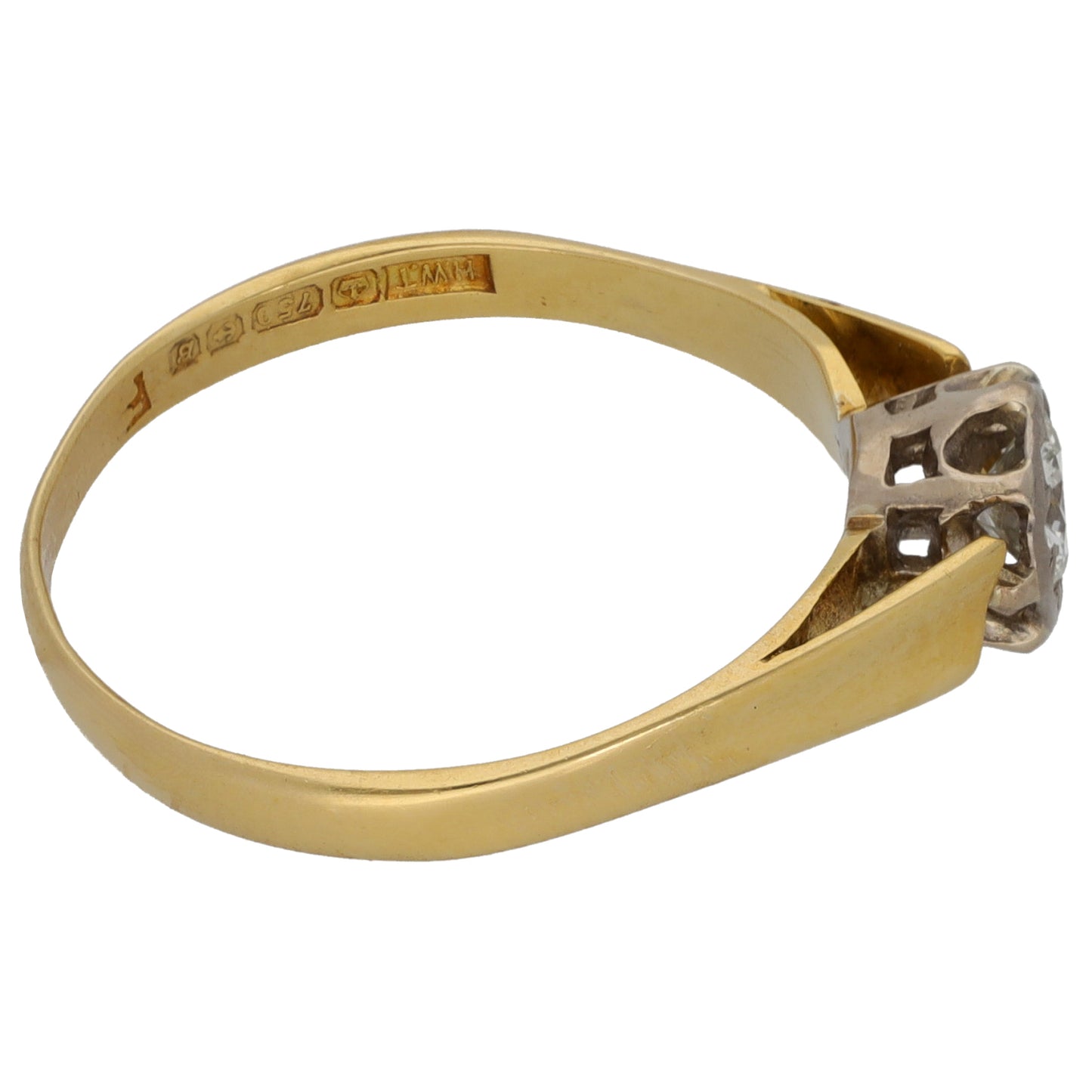 9ct Gold 0.25ct Diamond Solitaire Ring Size Q