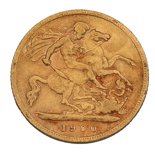 22ct Gold Queen Victoria Half Sovereign Coin 1900