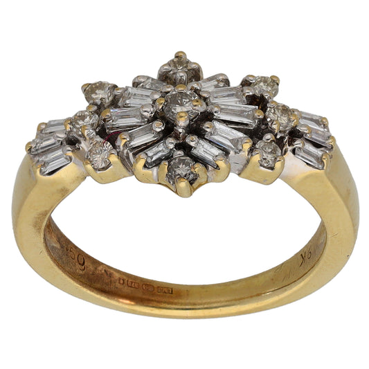 9ct Gold 0.50ct Diamond Dress/Cocktail Ring Size K