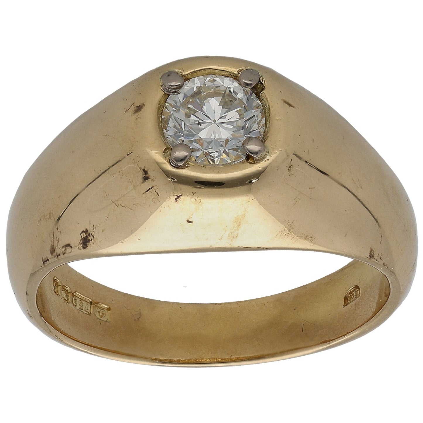 18ct Gold 0.75ct Diamond Solitaire Ring Size T