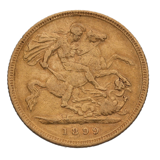 22ct Gold Queen Victoria Half Sovereign Coin 1899