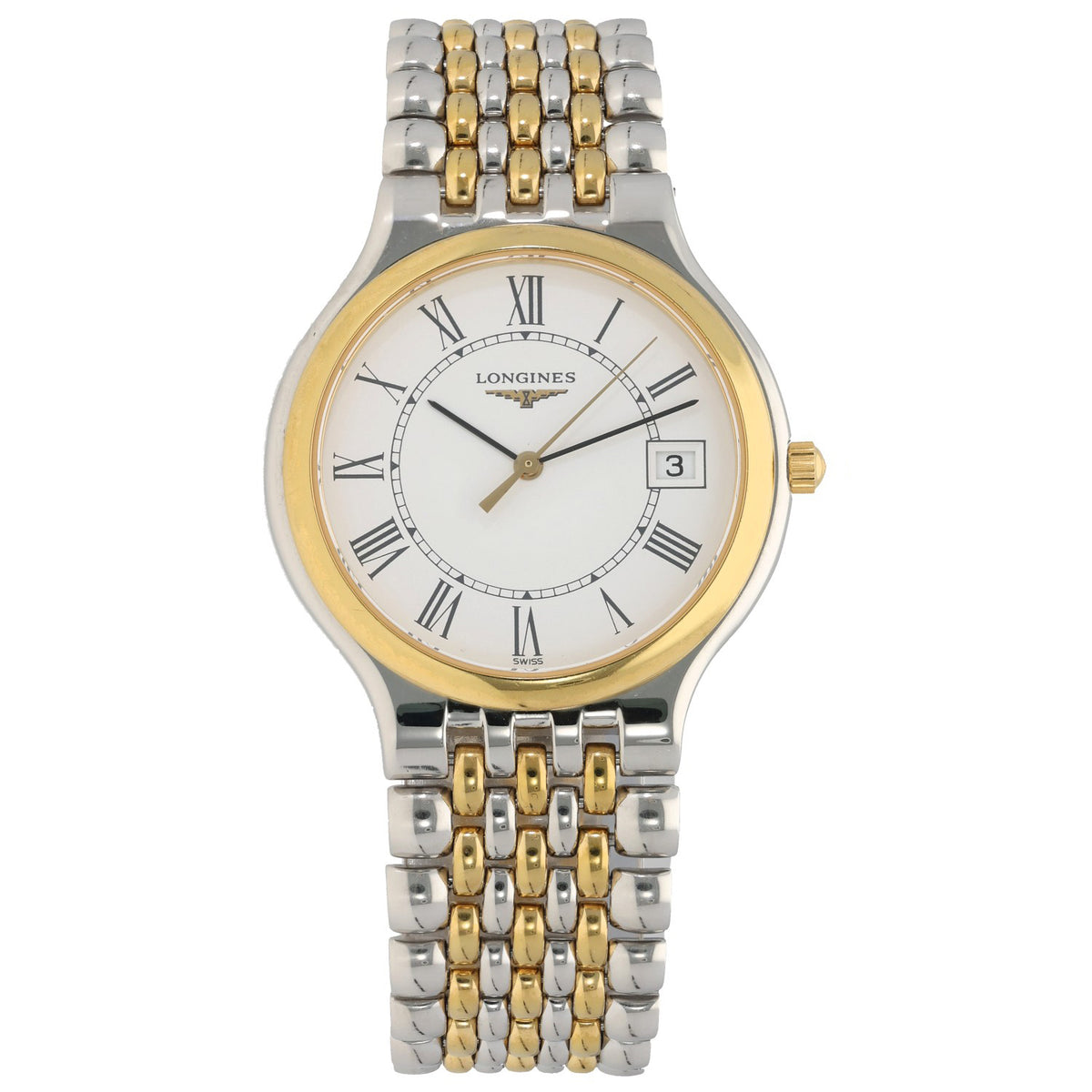 Longines Flagship L5.631.3, white dial with bi-colour bracelet and stainless steel case