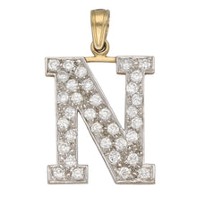 Load image into Gallery viewer, 9ct Gold Cubic Zirconia Ladies Initial Pendant
