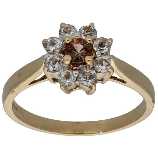 9ct Gold Andalusite & Cubic Zirconia Dress/Cocktail Ring Size N