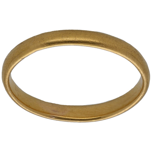 22ct Gold Plain Wedding Ring Size N