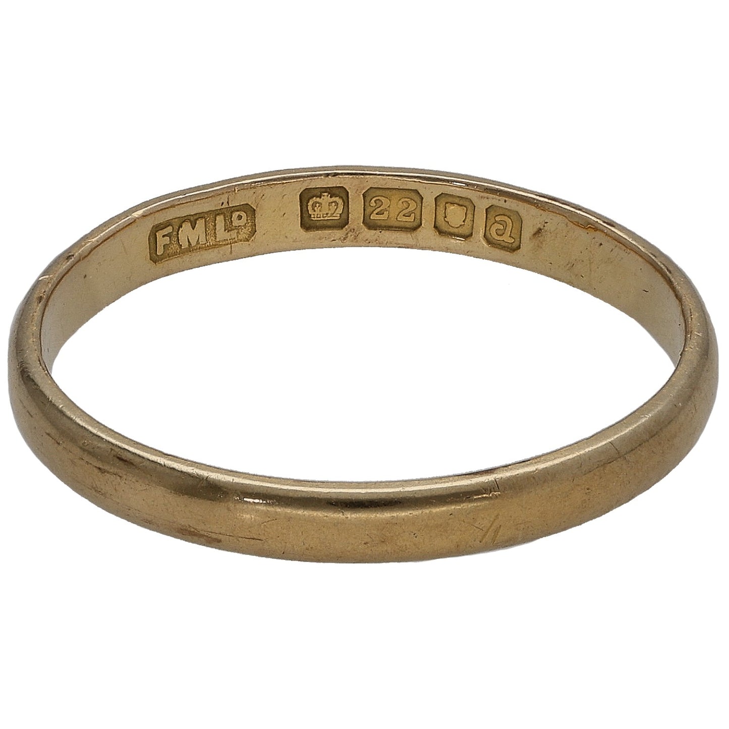 22ct Gold Plain Wedding Ring Size M