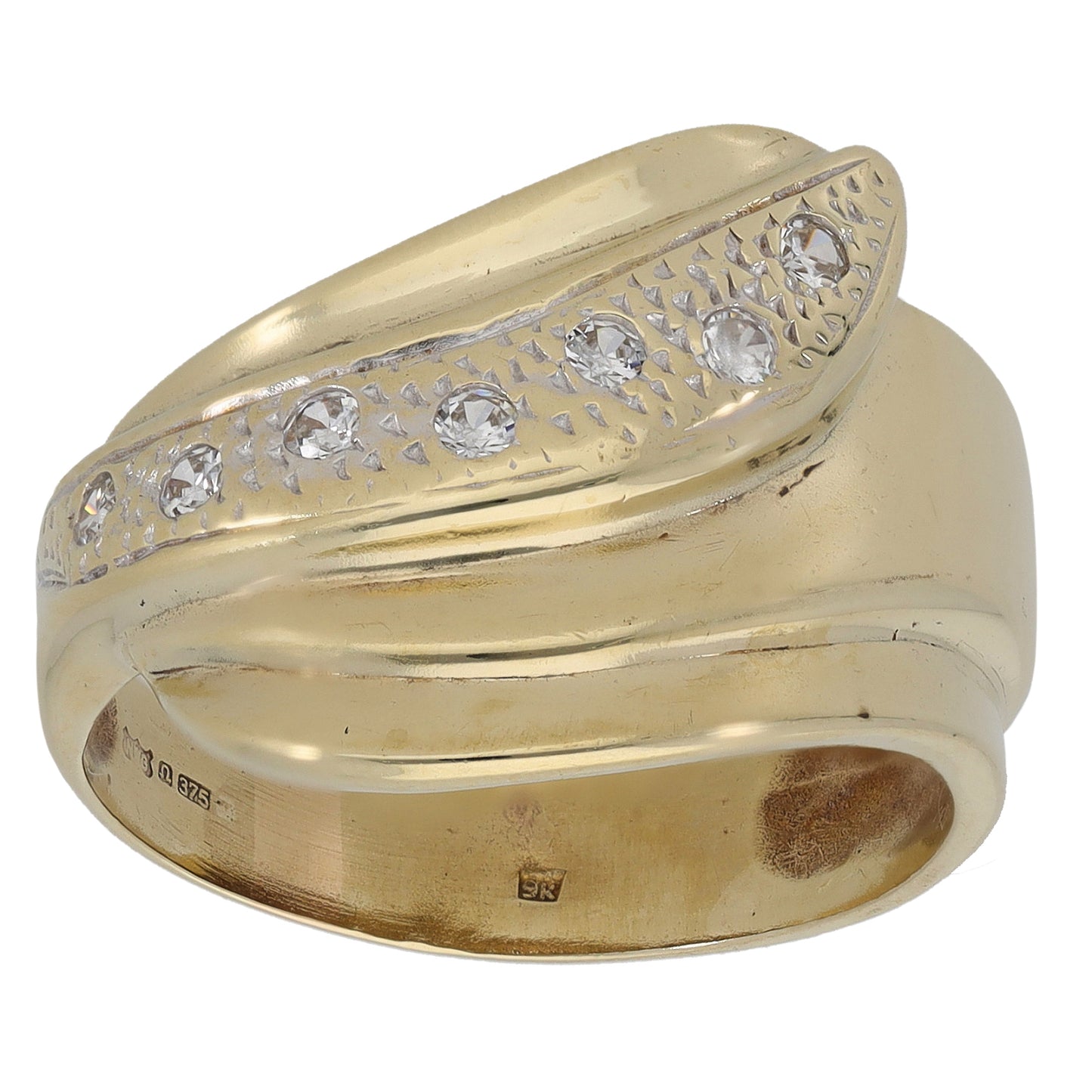 9ct Gold Cubic Zirconia Alternative Ring Size Q