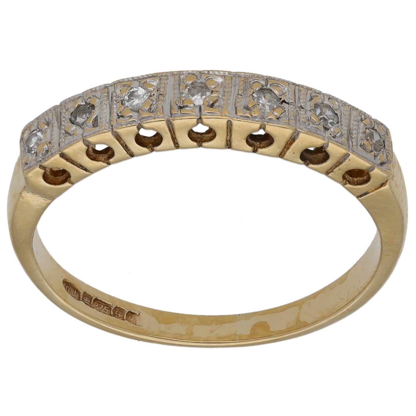 9ct Gold 0.14ct Diamond Half Eternity Ring Size K