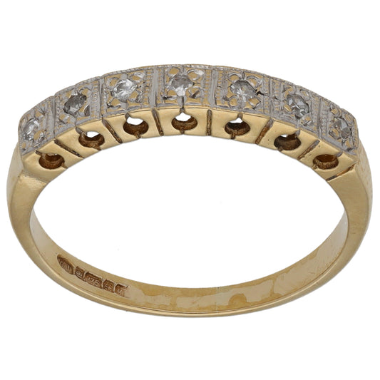 9ct Gold 0.14ct Diamond Half Eternity Ring Size K