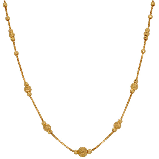 New 22ct Gold Fancy Bead Necklace 18"