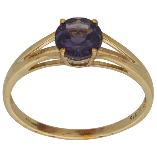 9ct Gold Iolite Single Stone Ring Size V