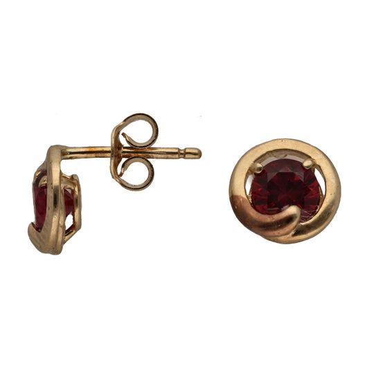 9ct Gold Man Made Ruby Dress/Cocktail Earrings