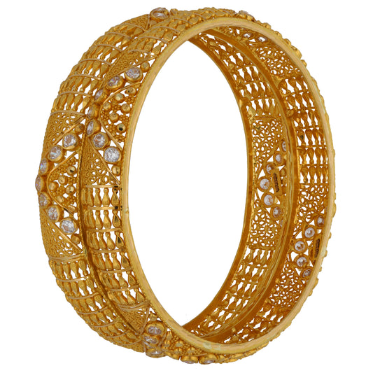 22ct Gold Cubic Zirconia Set of Bangles