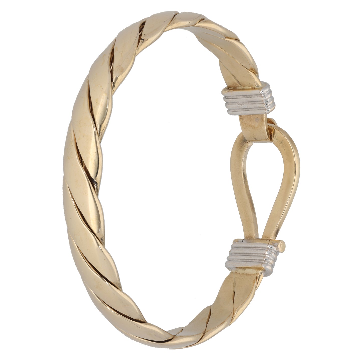 9ct Bi-Colour Gold Hinged/Clasp Bangle