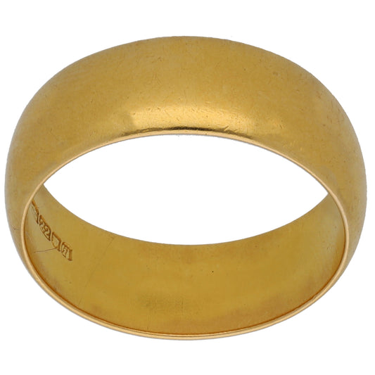 22ct Gold Plain Wedding Ring Size O