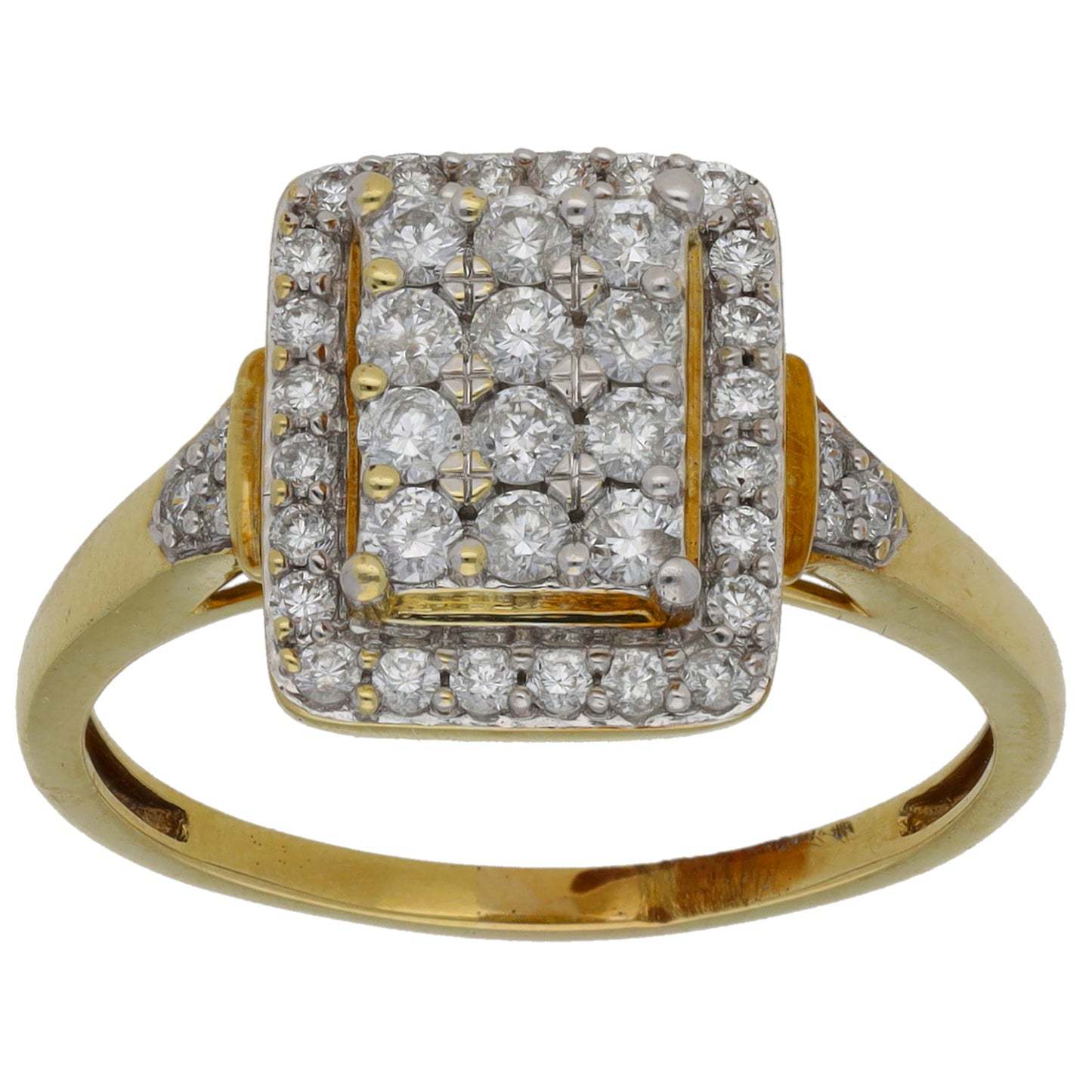 9ct Gold 0.51ct Diamond Dress/Cocktail Ring Size S