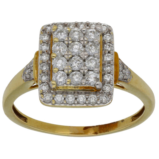 9ct Gold 0.51ct Diamond Dress/Cocktail Ring Size S