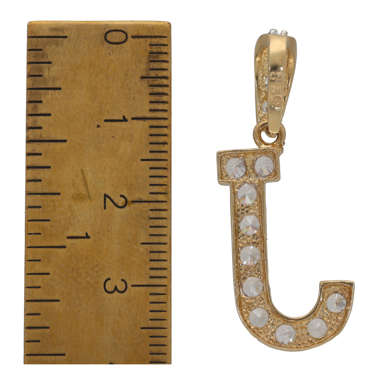 9ct Gold Cubic Zirconia Initial J Pendant