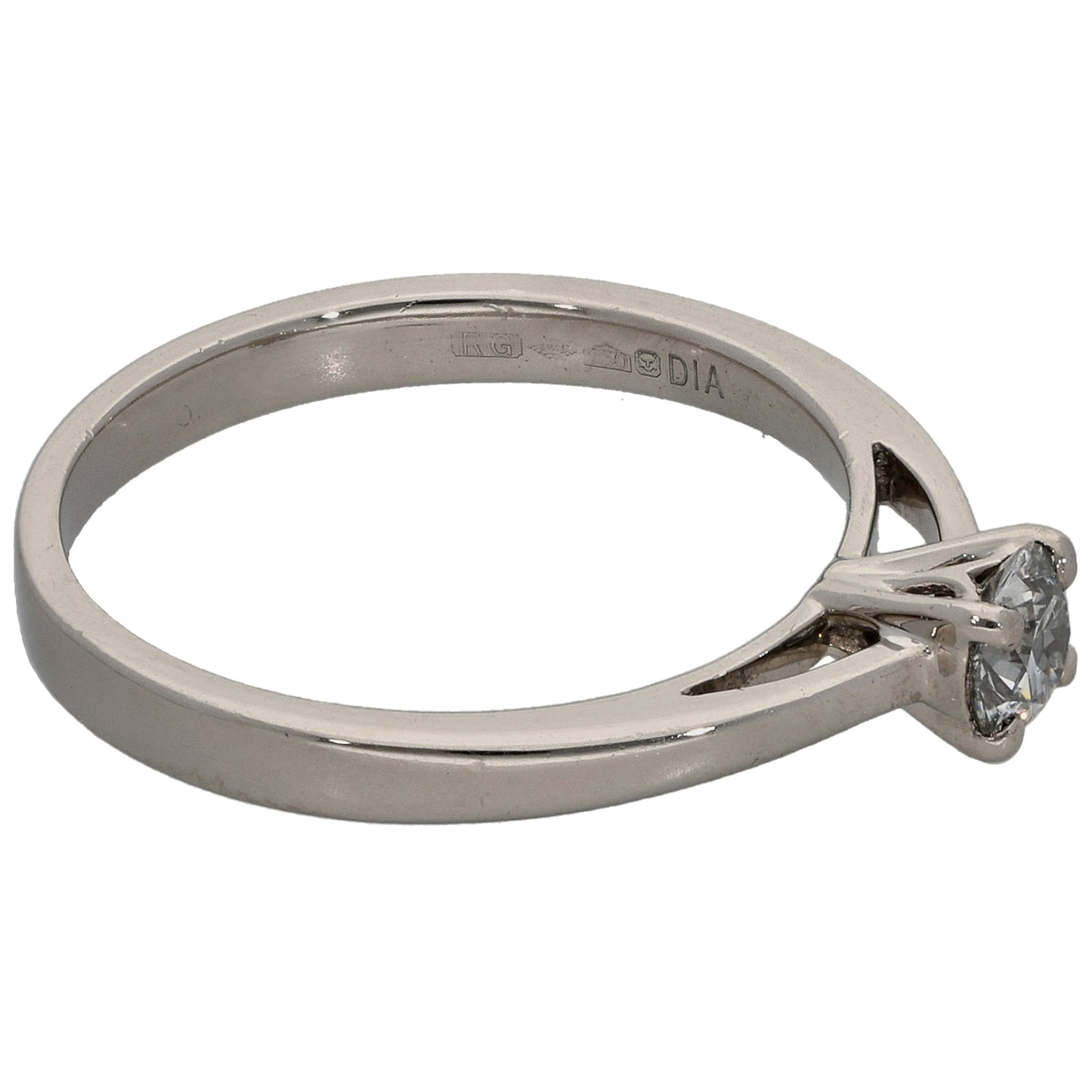 Platinum 0.33ct Diamond Solitaire Ring Size N