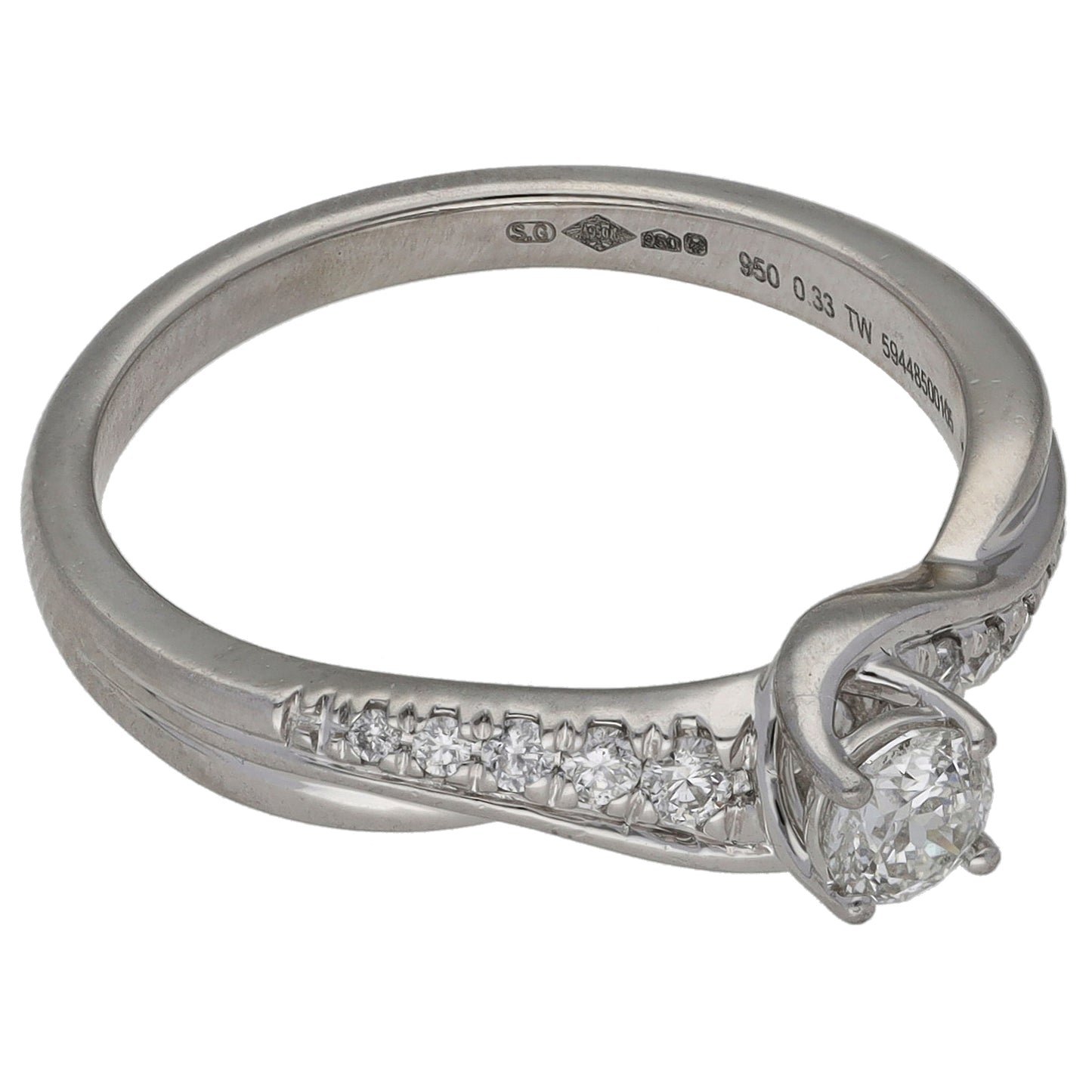 18ct Gold 0.45ct Diamond Solitaire Ring With Accent Stones Size K